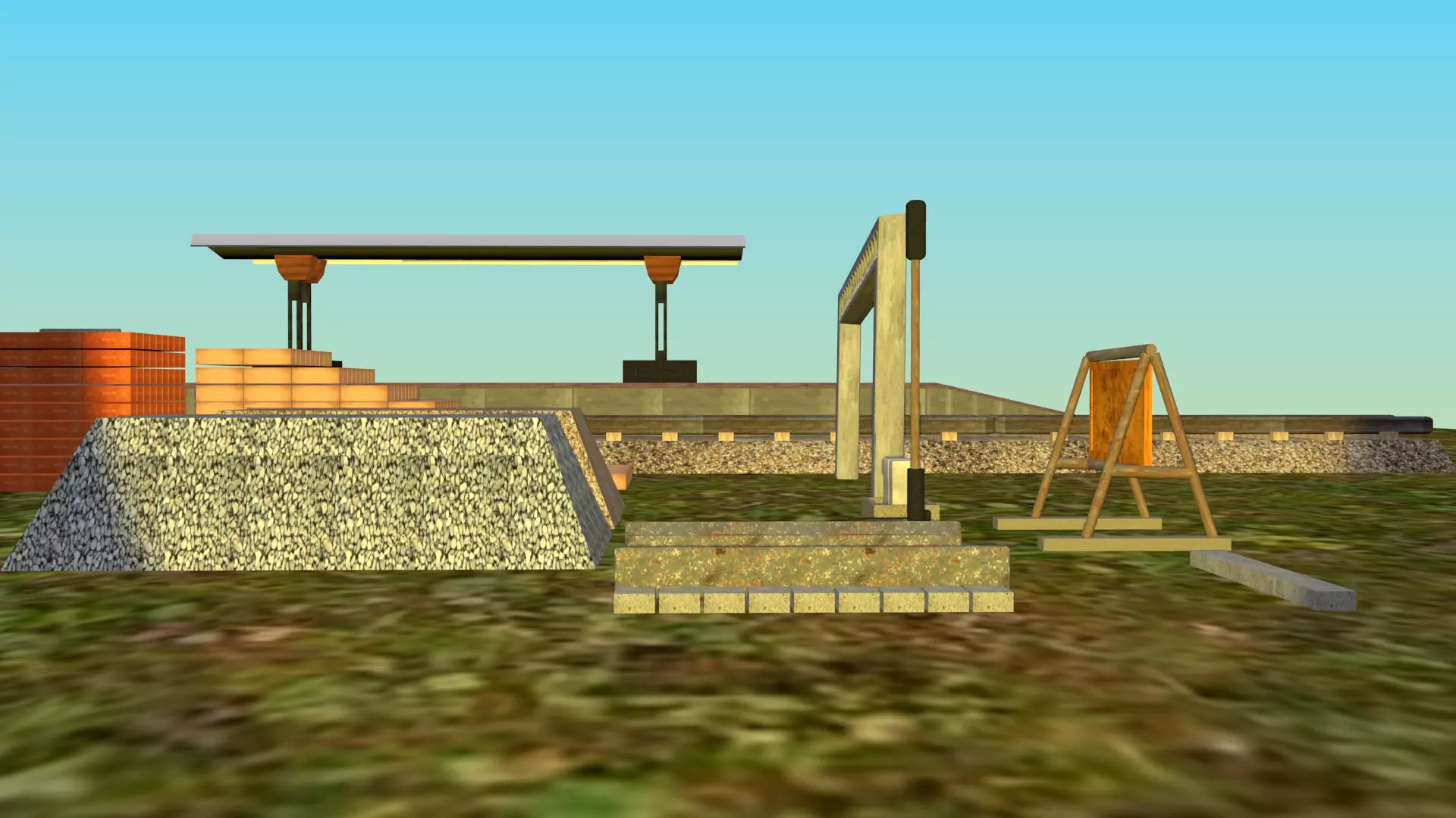 Railway Assets 3D Models Free low-poly 3D model_0