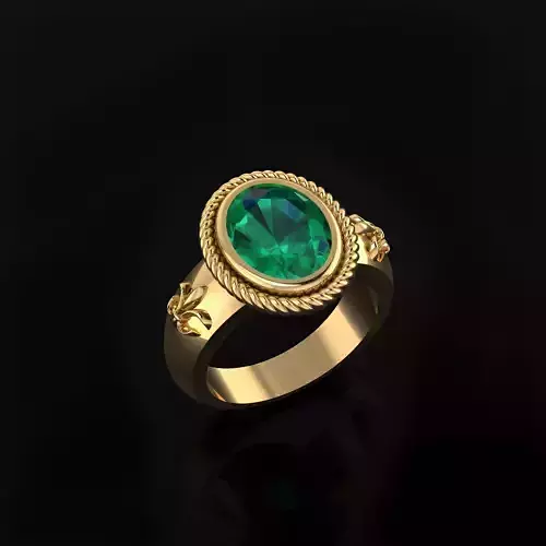 Ring with Oval Stone 