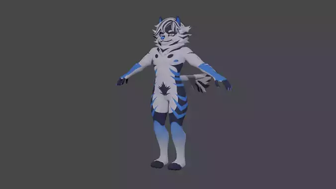 3d Blue Wolf 