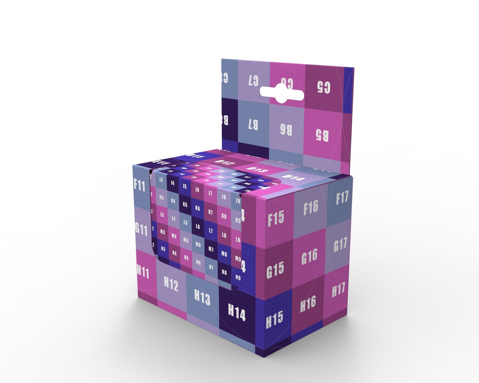 Hanger packaging box with transparent plastic window 90x60x70mm Texture_8