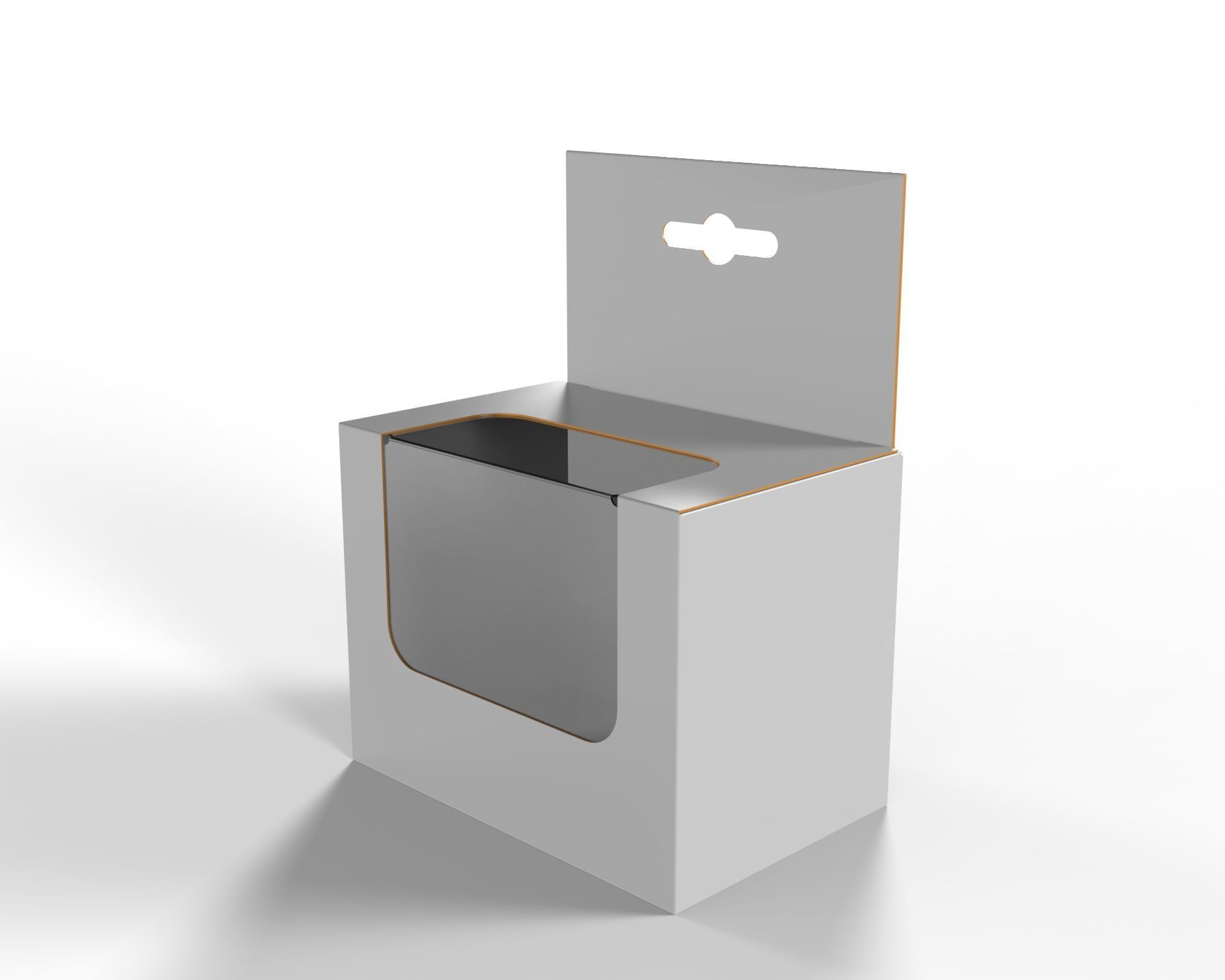 Hanger packaging box with transparent plastic window 90x60x70mm Texture_2