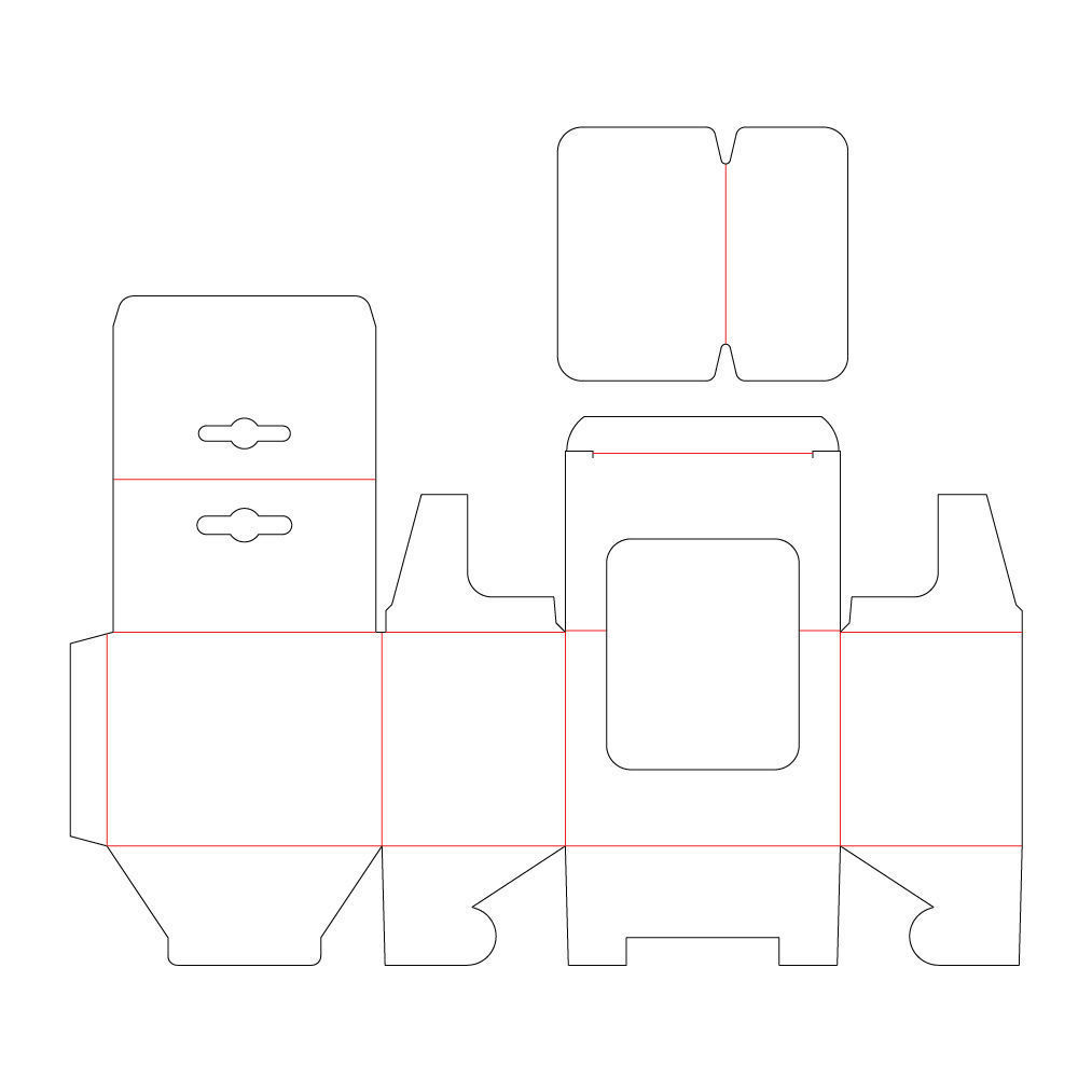 Hanger packaging box with transparent plastic window 90x60x70mm Texture_11