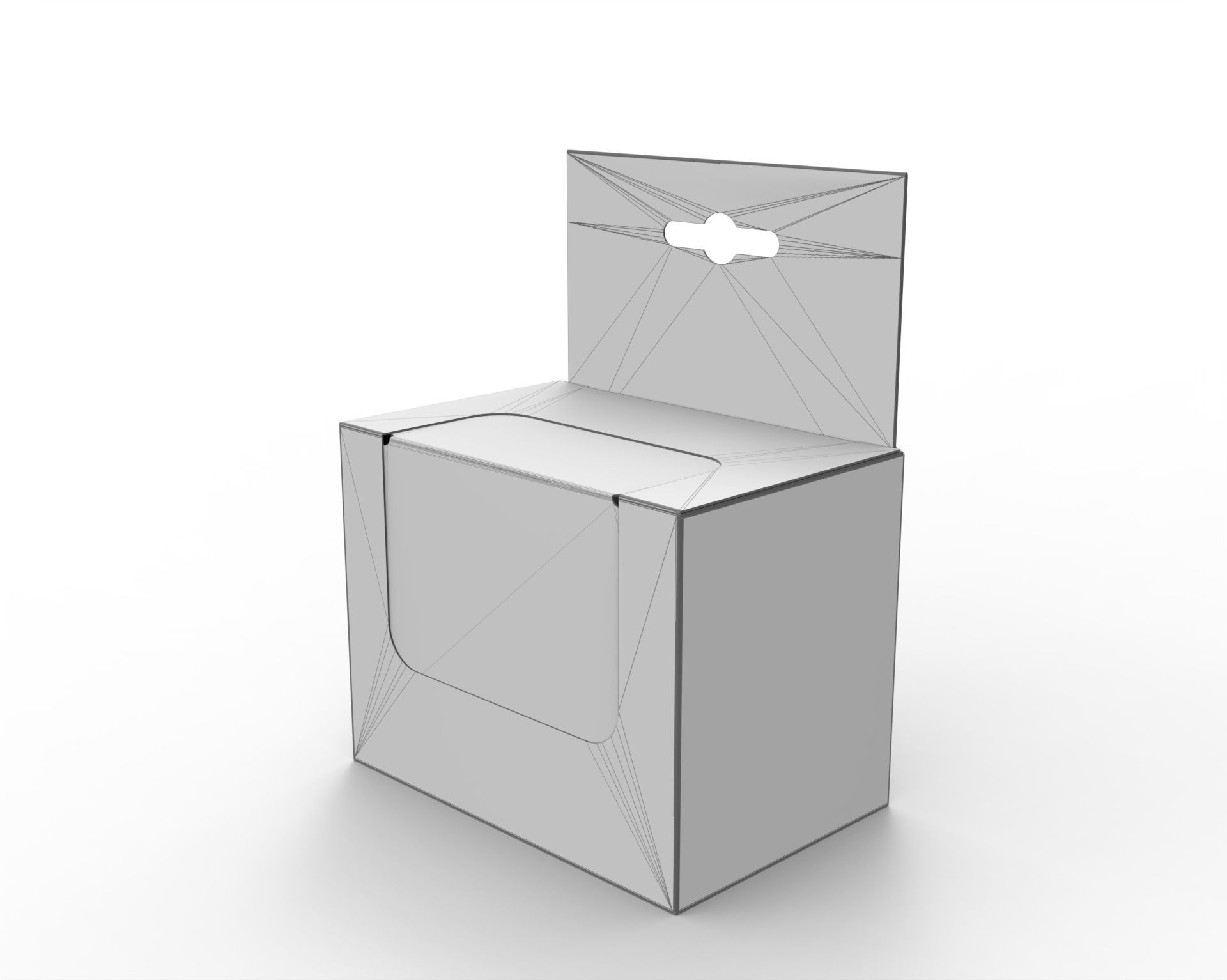 Hanger packaging box with transparent plastic window 90x60x70mm Texture_5