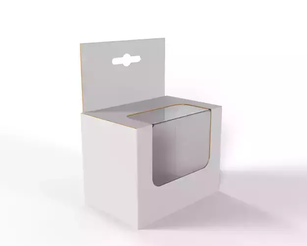 Hanger packaging box with transparent plastic window 90x60x70mm Texture