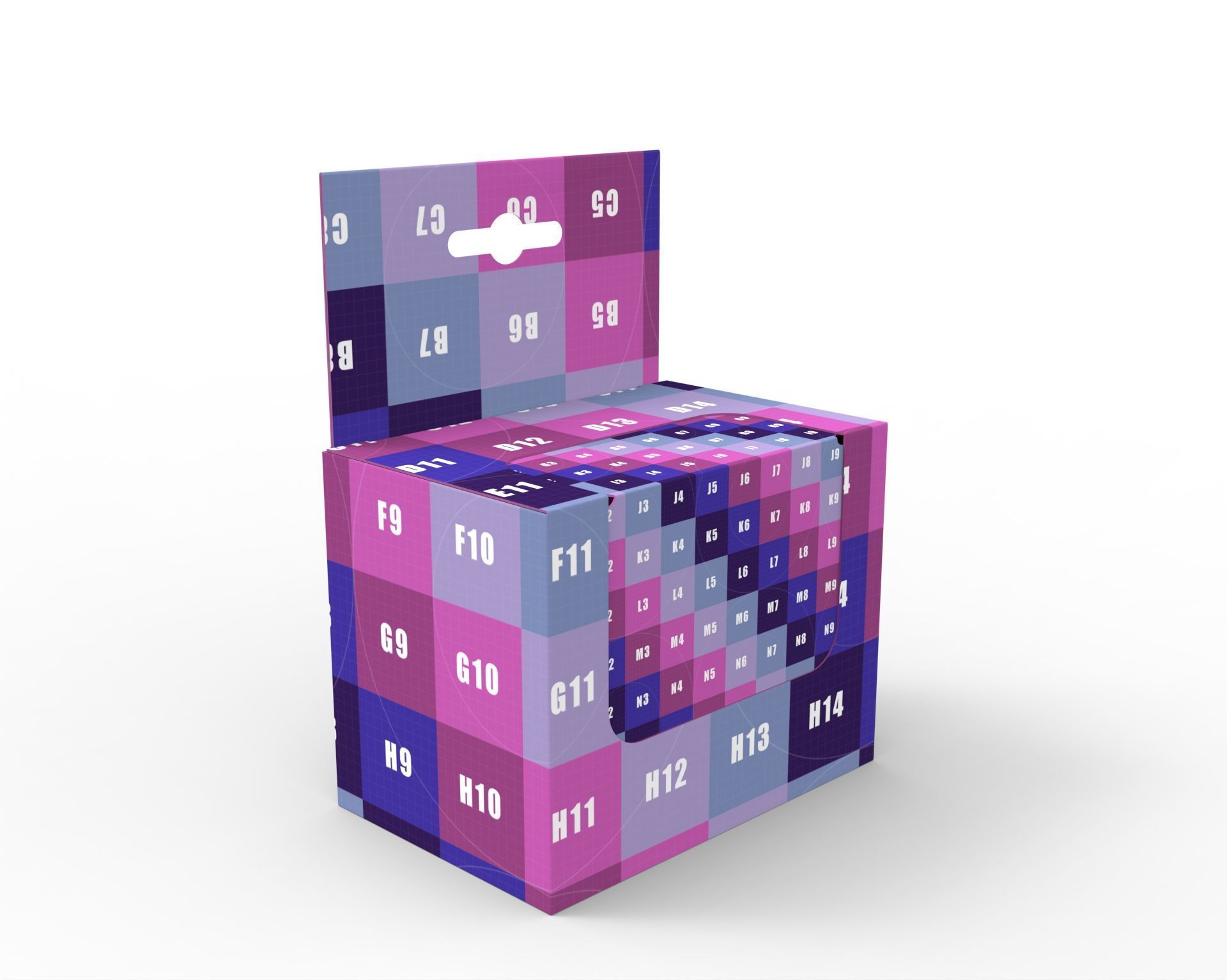 Hanger packaging box with transparent plastic window 90x60x70mm Texture_6