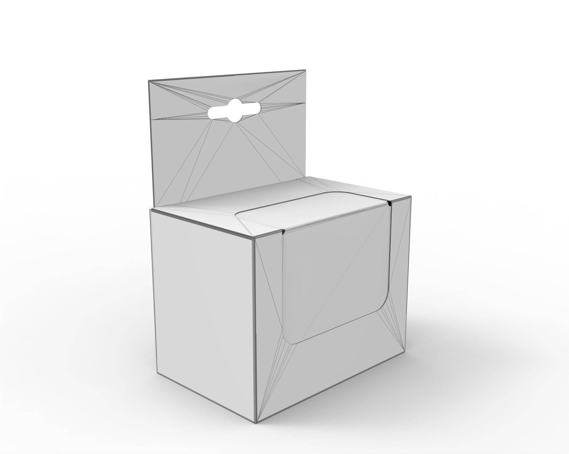 Hanger packaging box with transparent plastic window 90x60x70mm Texture_3