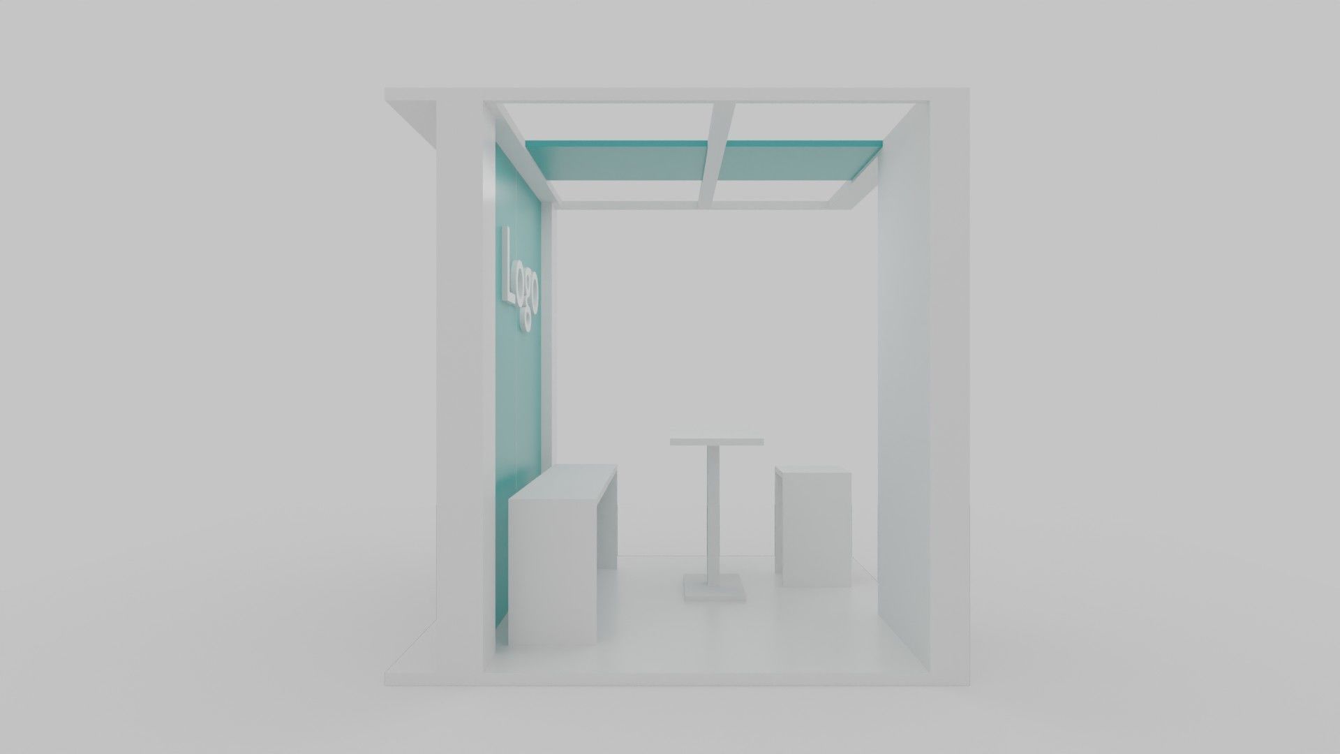 Simple Booth Event Low-poly 3D model_4