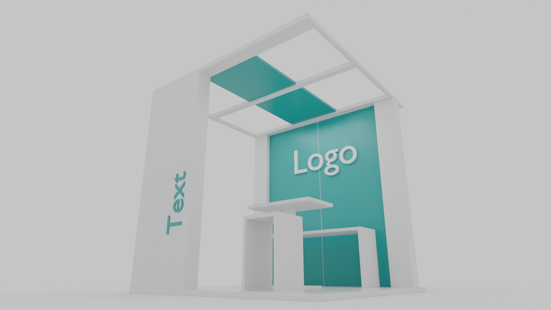 Simple Booth Event Low-poly 3D model_5