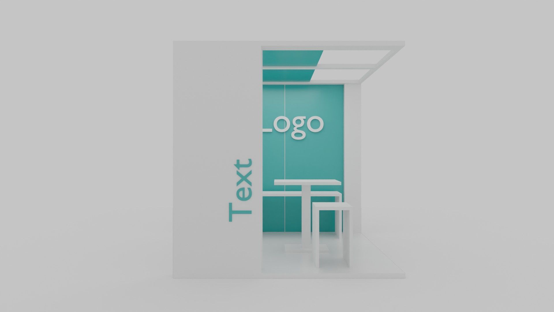 Simple Booth Event Low-poly 3D model_1