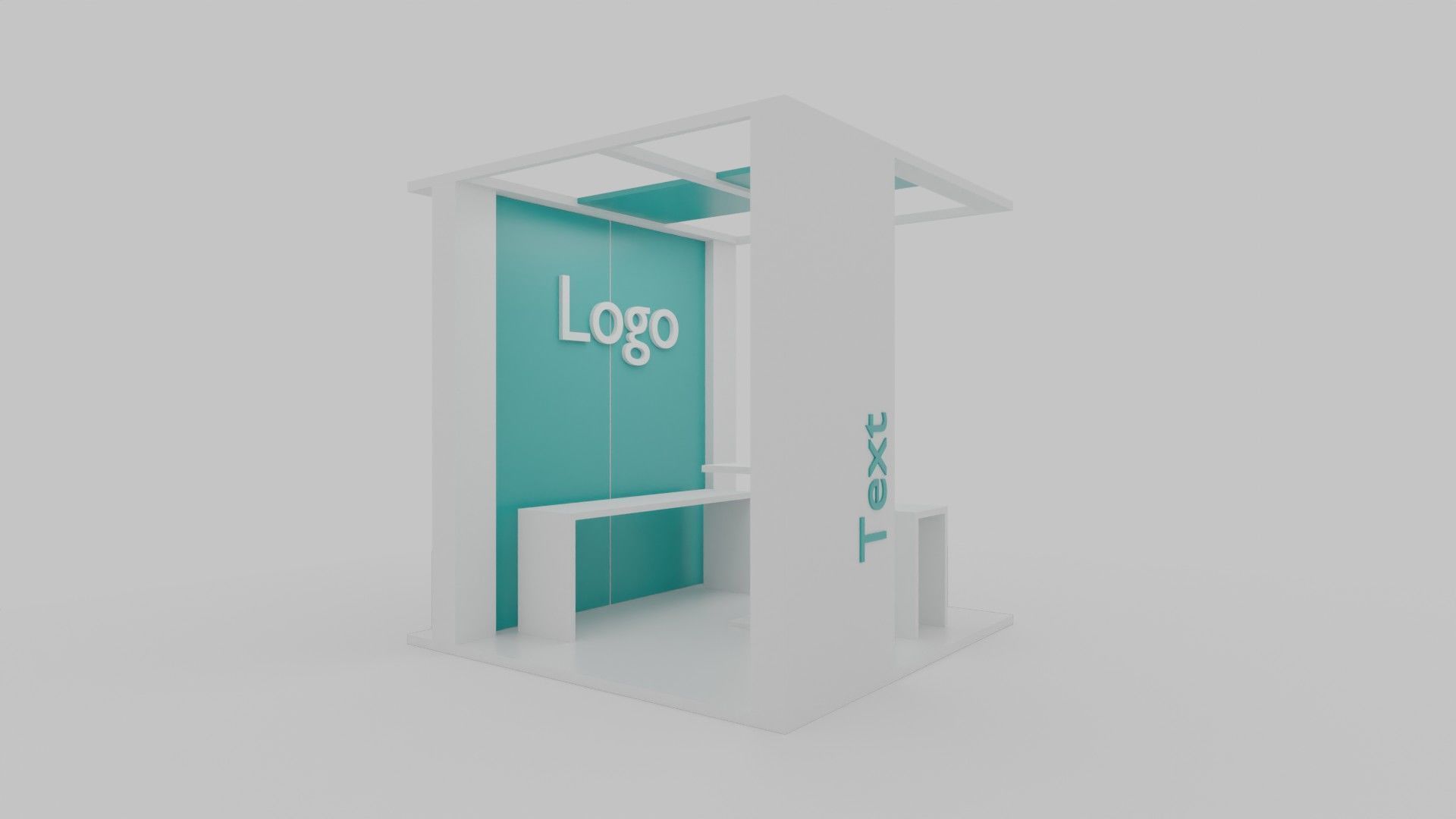 Simple Booth Event Low-poly 3D model_2