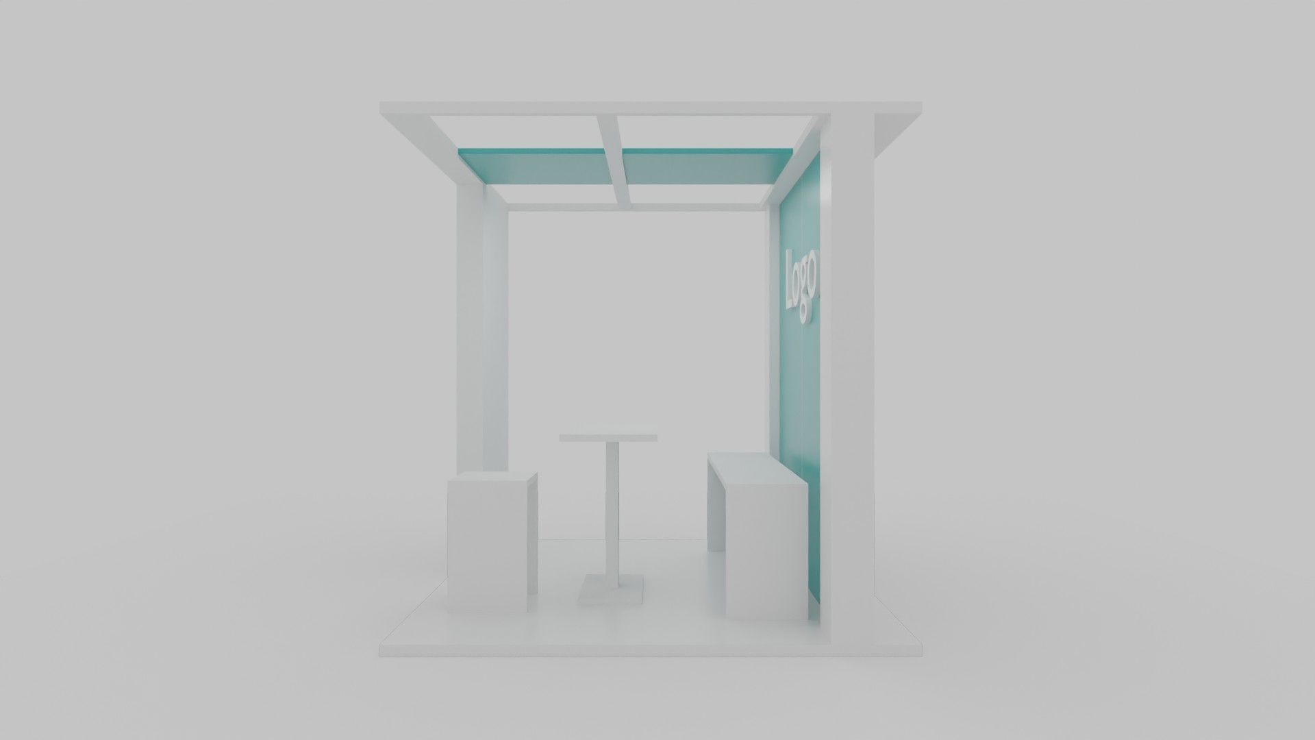Simple Booth Event Low-poly 3D model_3