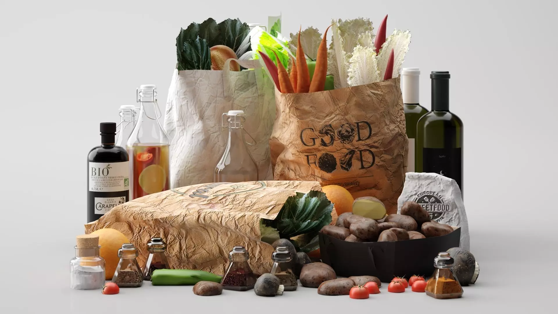 Grocery Bags 3D model
