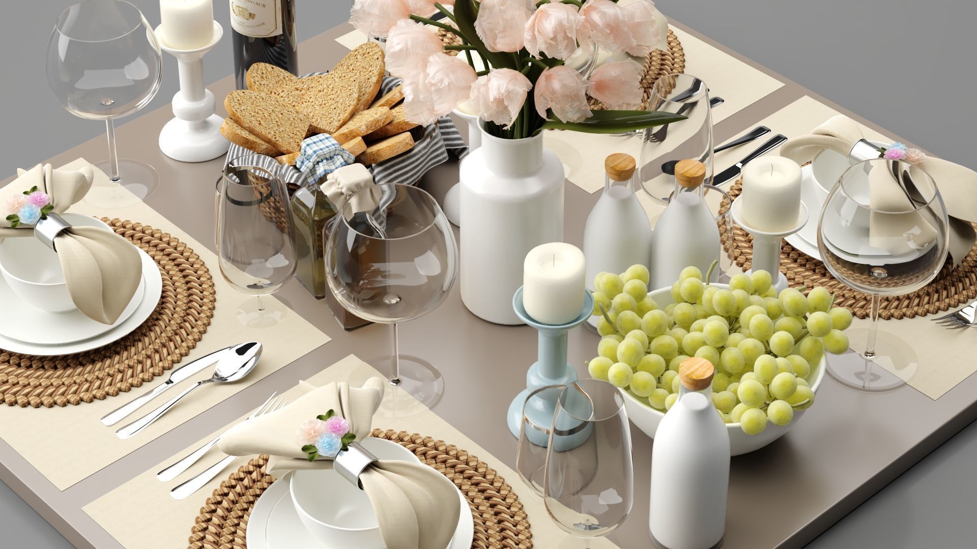 Breakfast Set 3D model_4