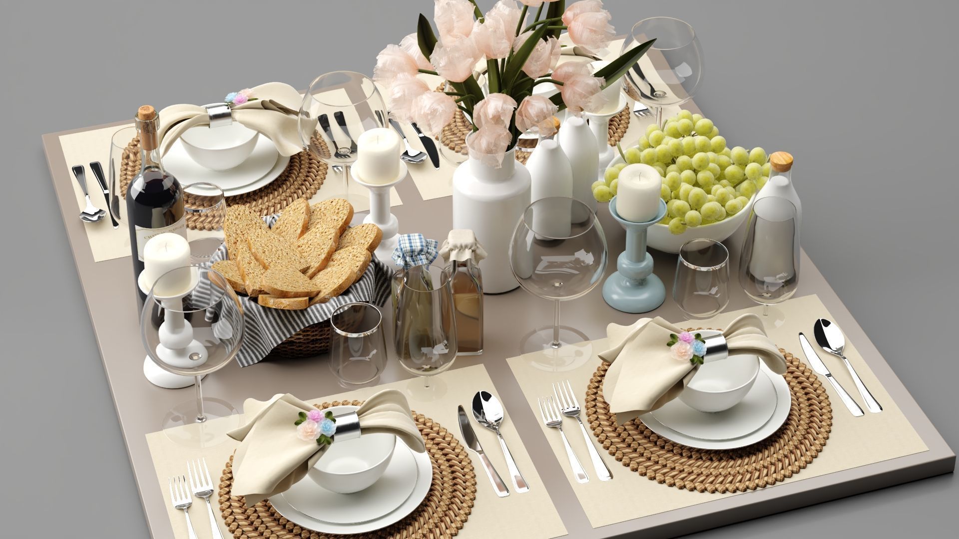 Breakfast Set 3D model_2