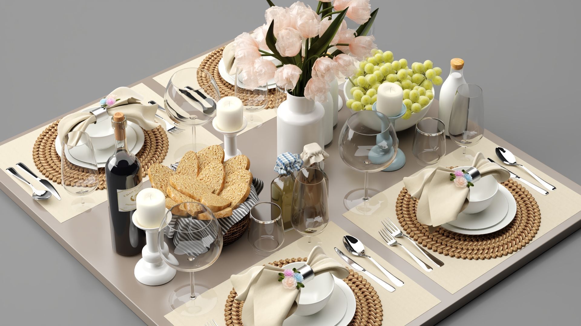 Breakfast Set 3D model_1