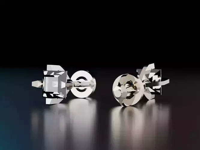 Shape Stud Square Earrings 3D print model