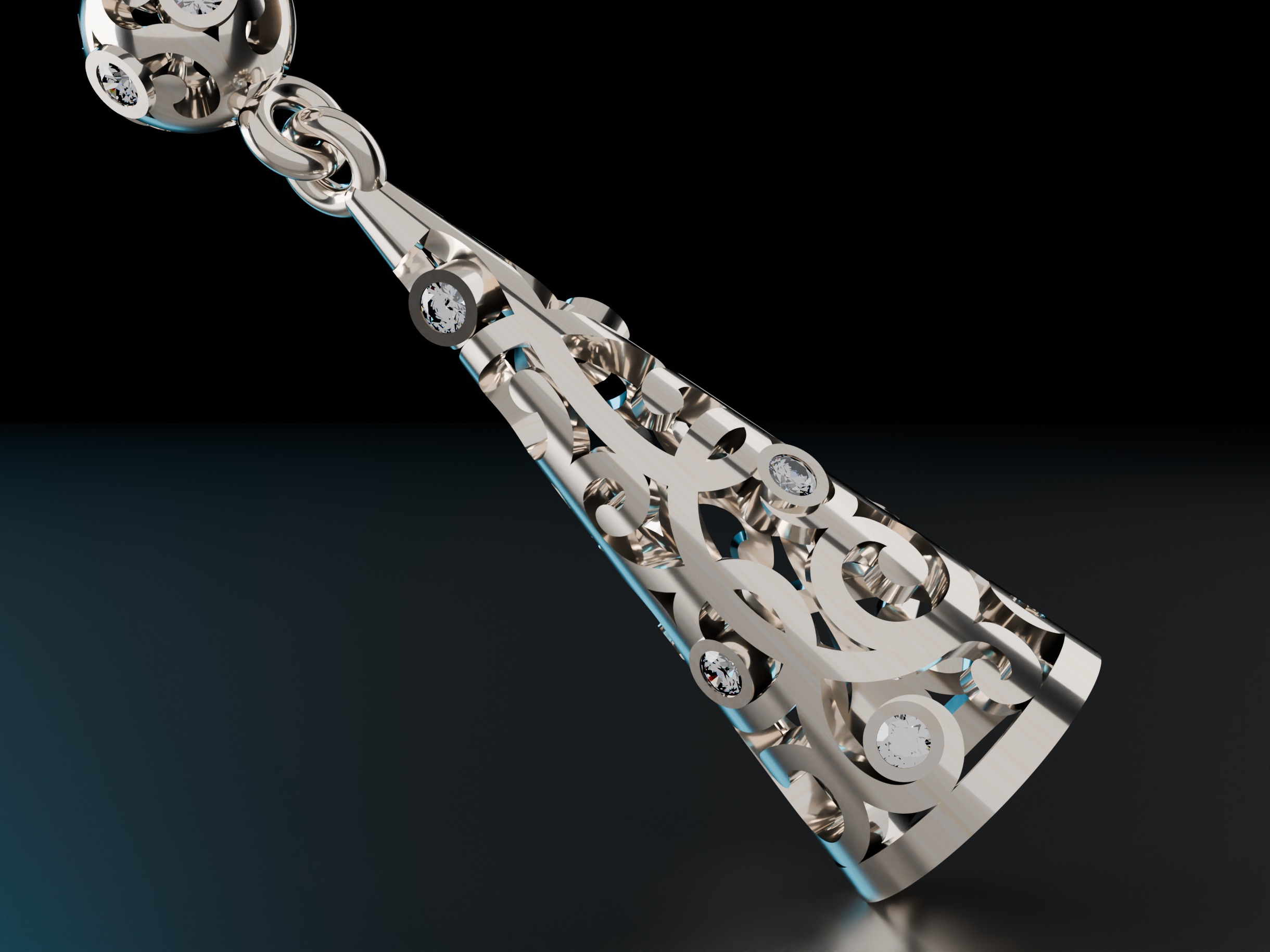 Conical Christmas Earrings 3D print model_3