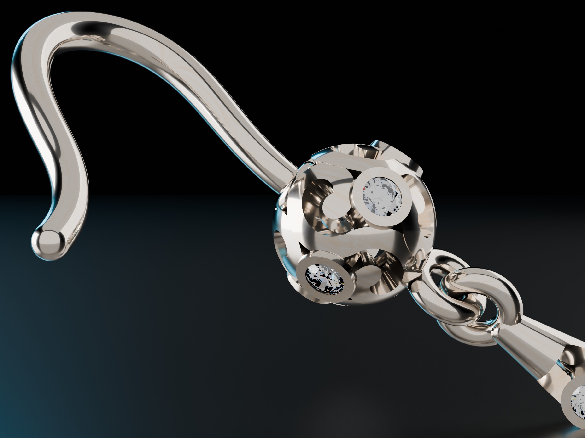 Conical Christmas Earrings 3D print model_5