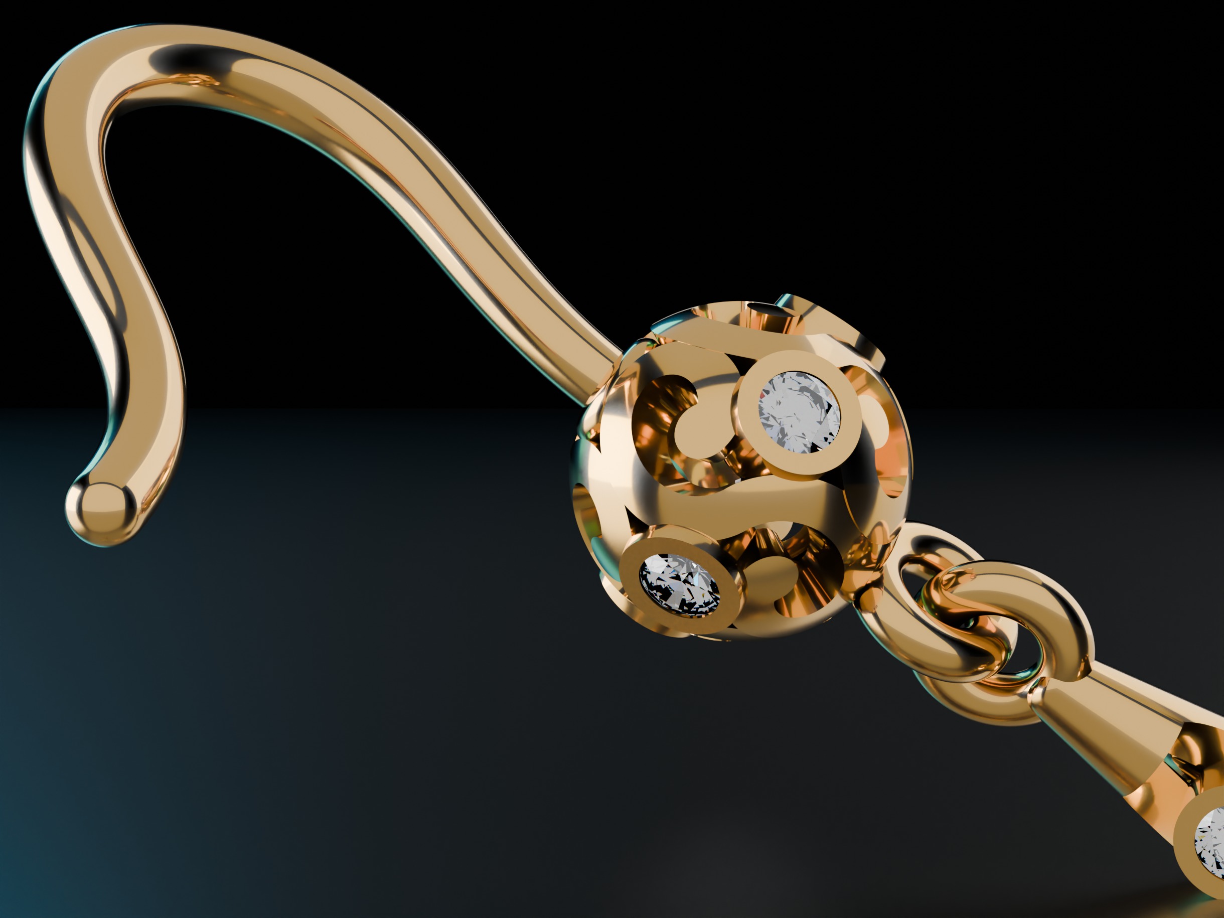 Conical Christmas Earrings 3D print model_6