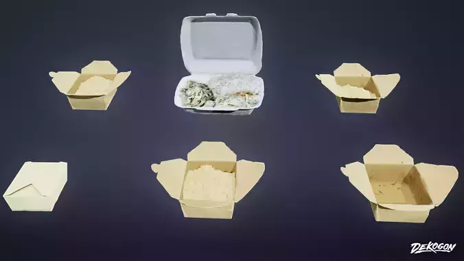 RESTAURANT - Chinese Food 01 - LOW POLY AND NANITE Low-poly 3D model