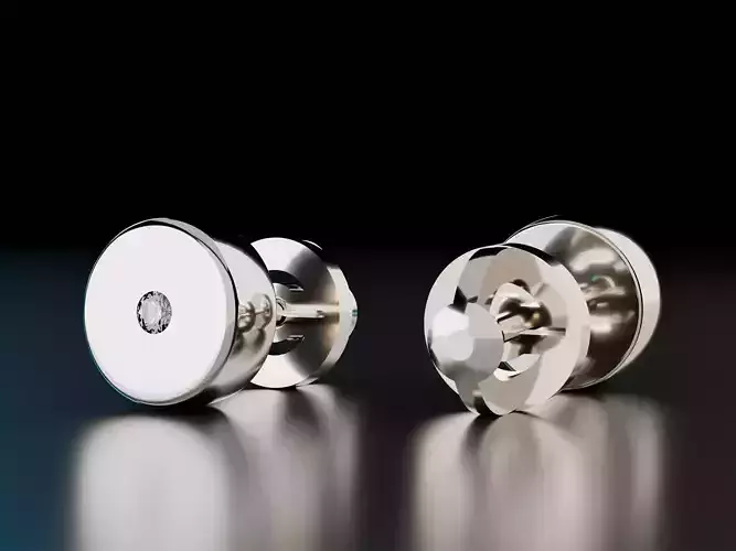 Shape Stud Round Earrings 3D print model