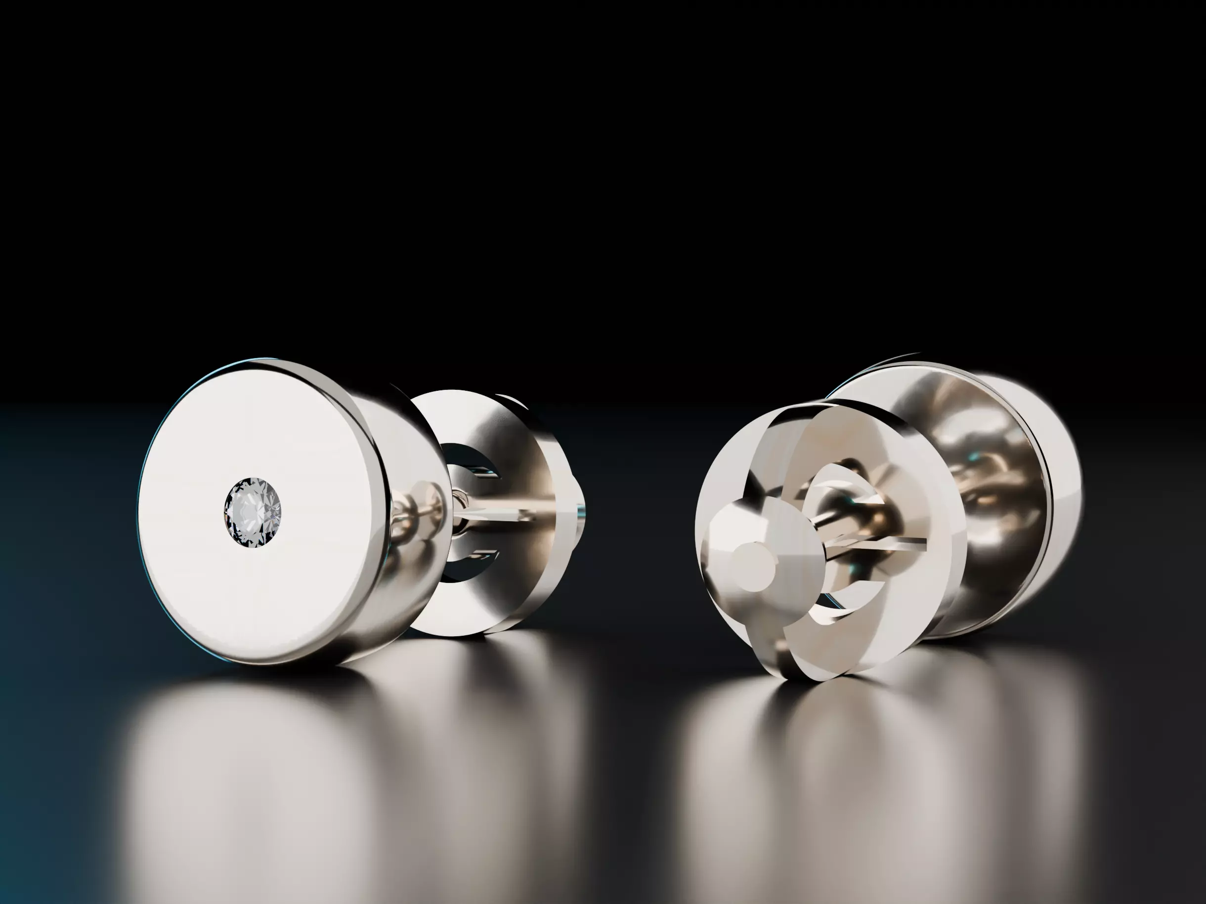 Shape Stud Round Earrings 3D print model