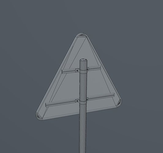 game-ready warning signs Low-poly 3D model 4