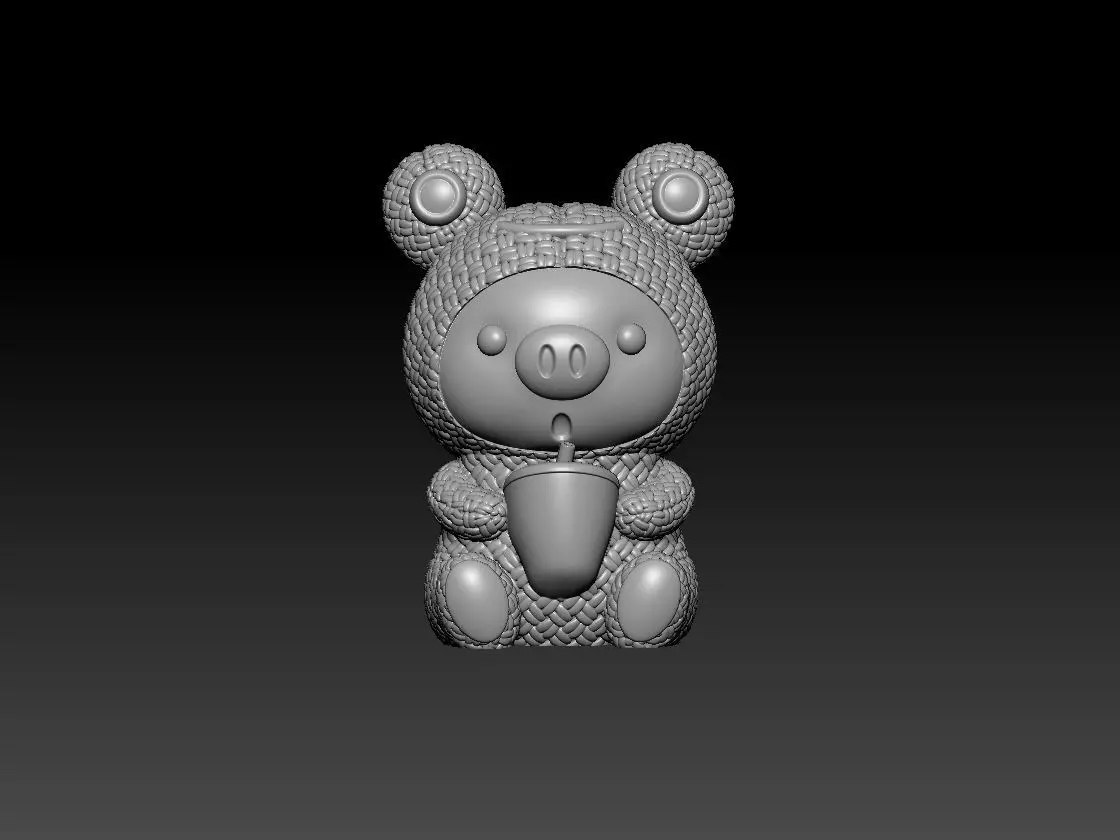 Piggy Plush Toy Animal Frog 3d print 3D print model_0