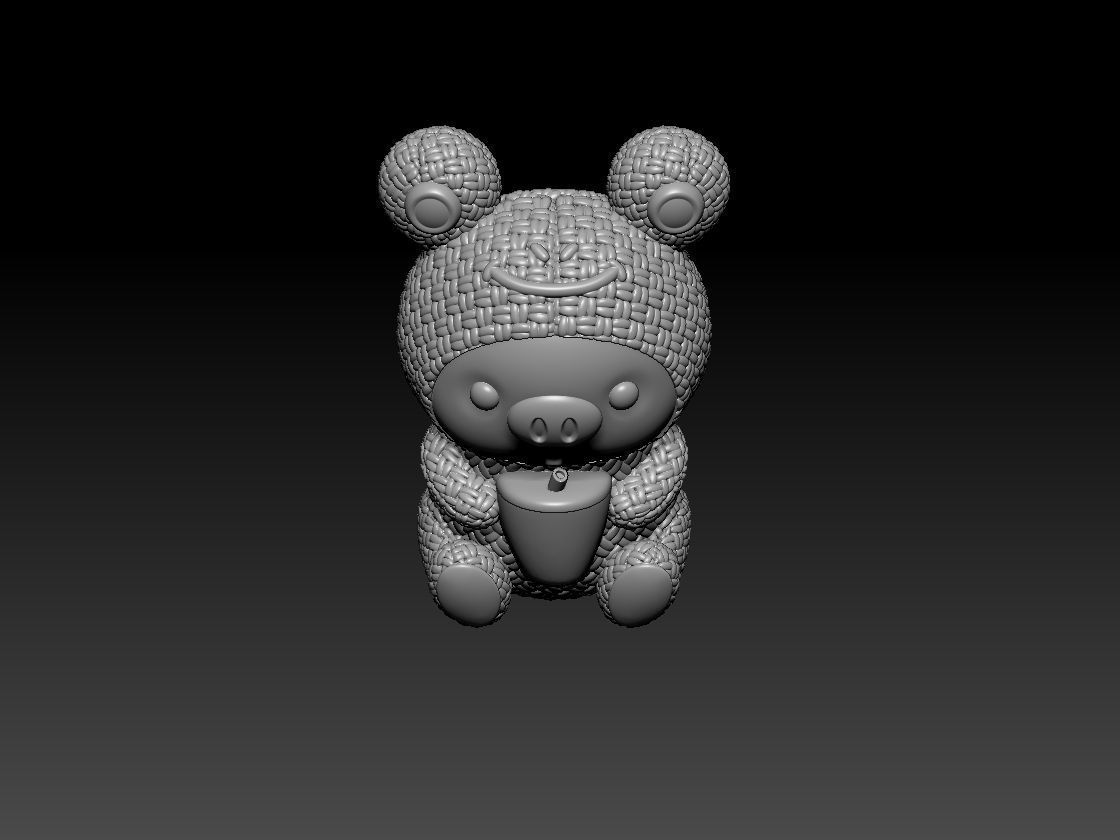 Piggy Plush Toy Animal Frog 3d print 3D print model_2