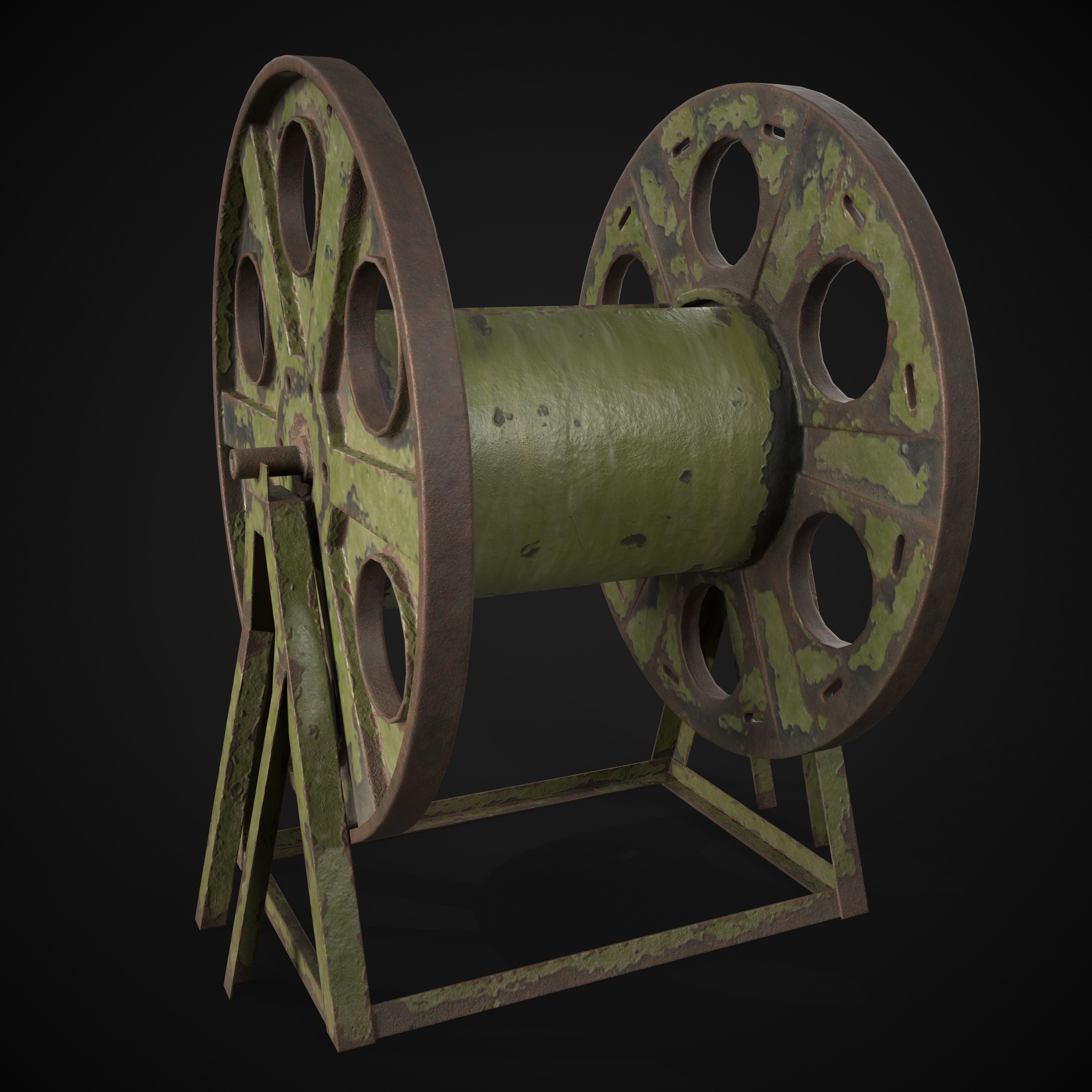 Cable Reel Low-poly 3D model_9