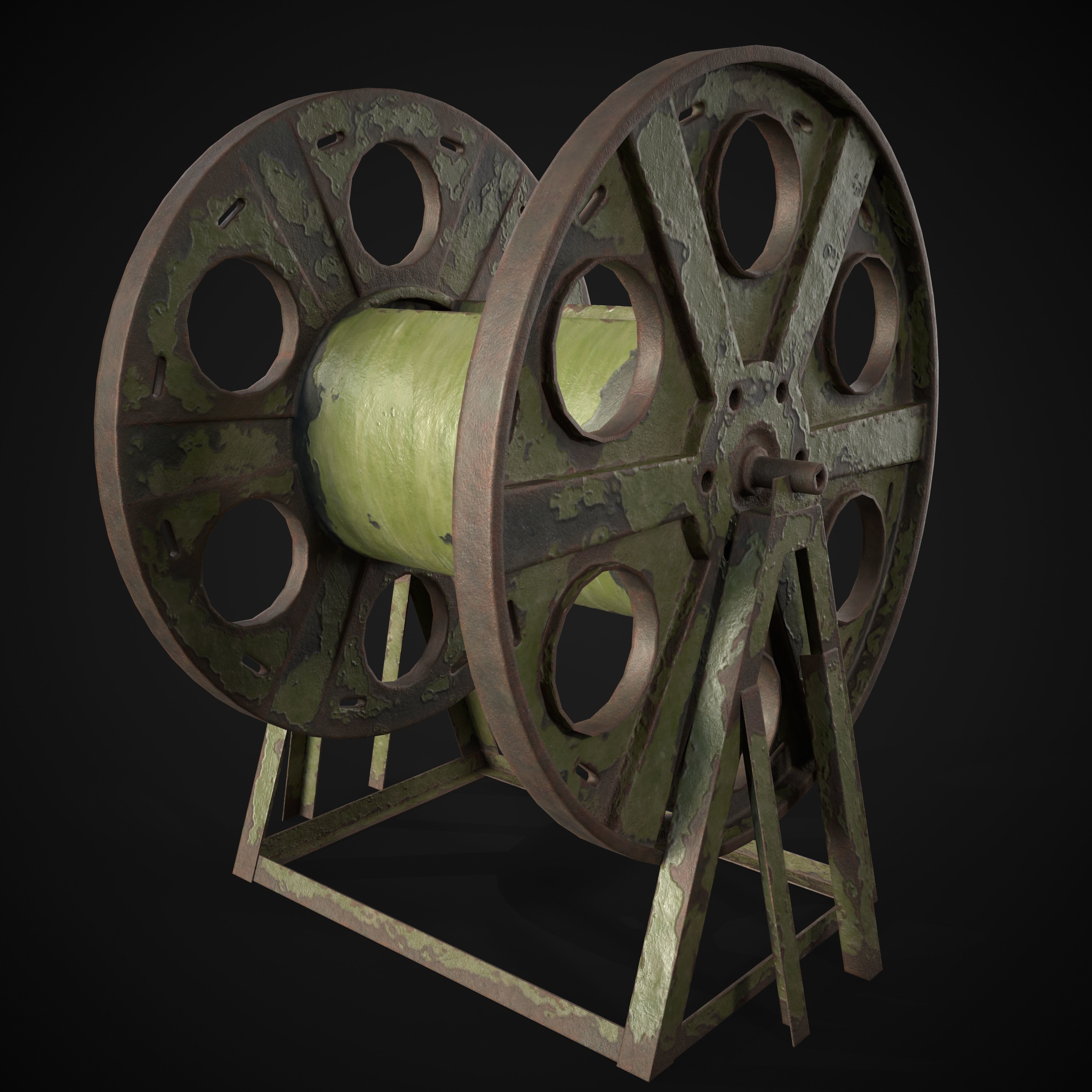 Cable Reel Low-poly 3D model_13