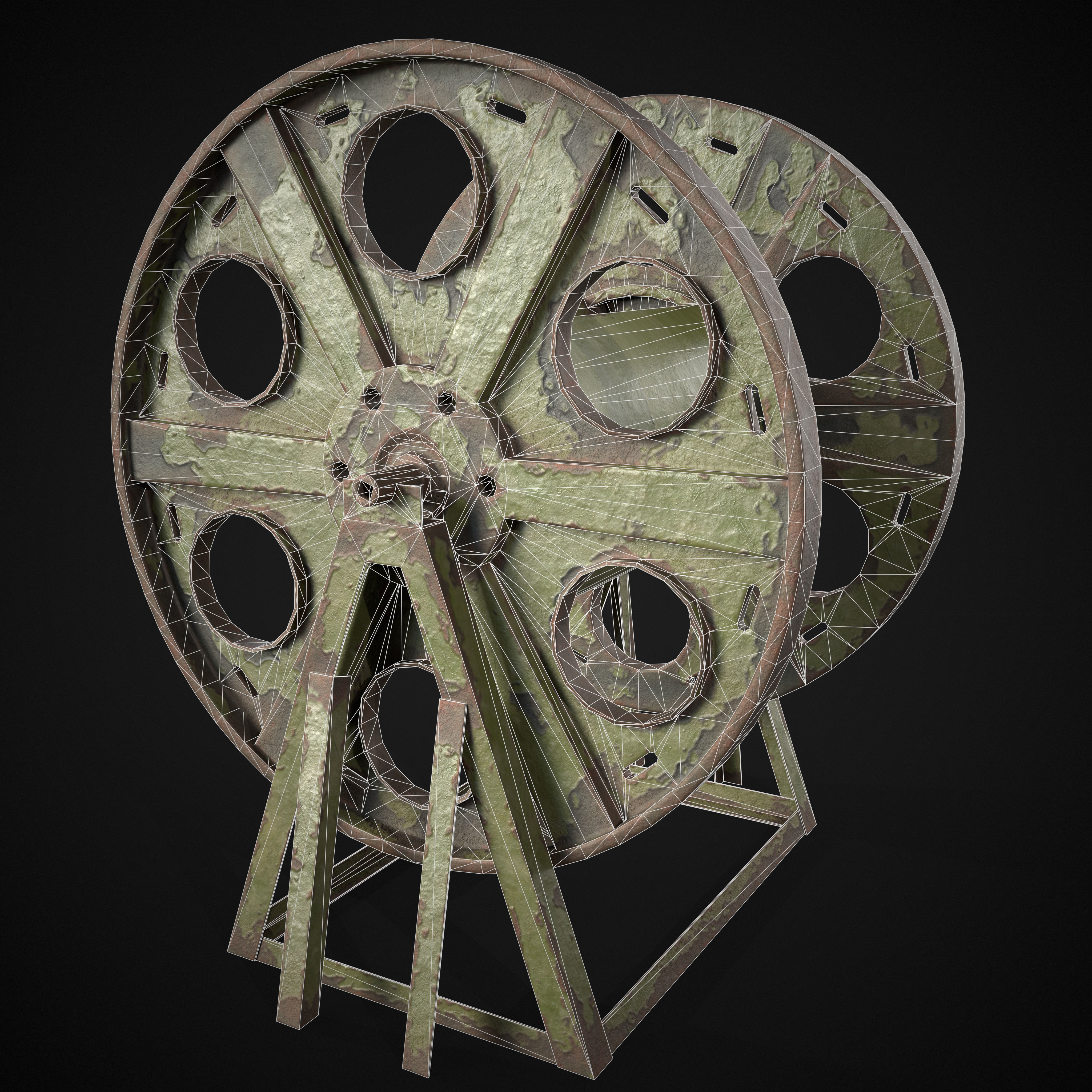 Cable Reel Low-poly 3D model_2