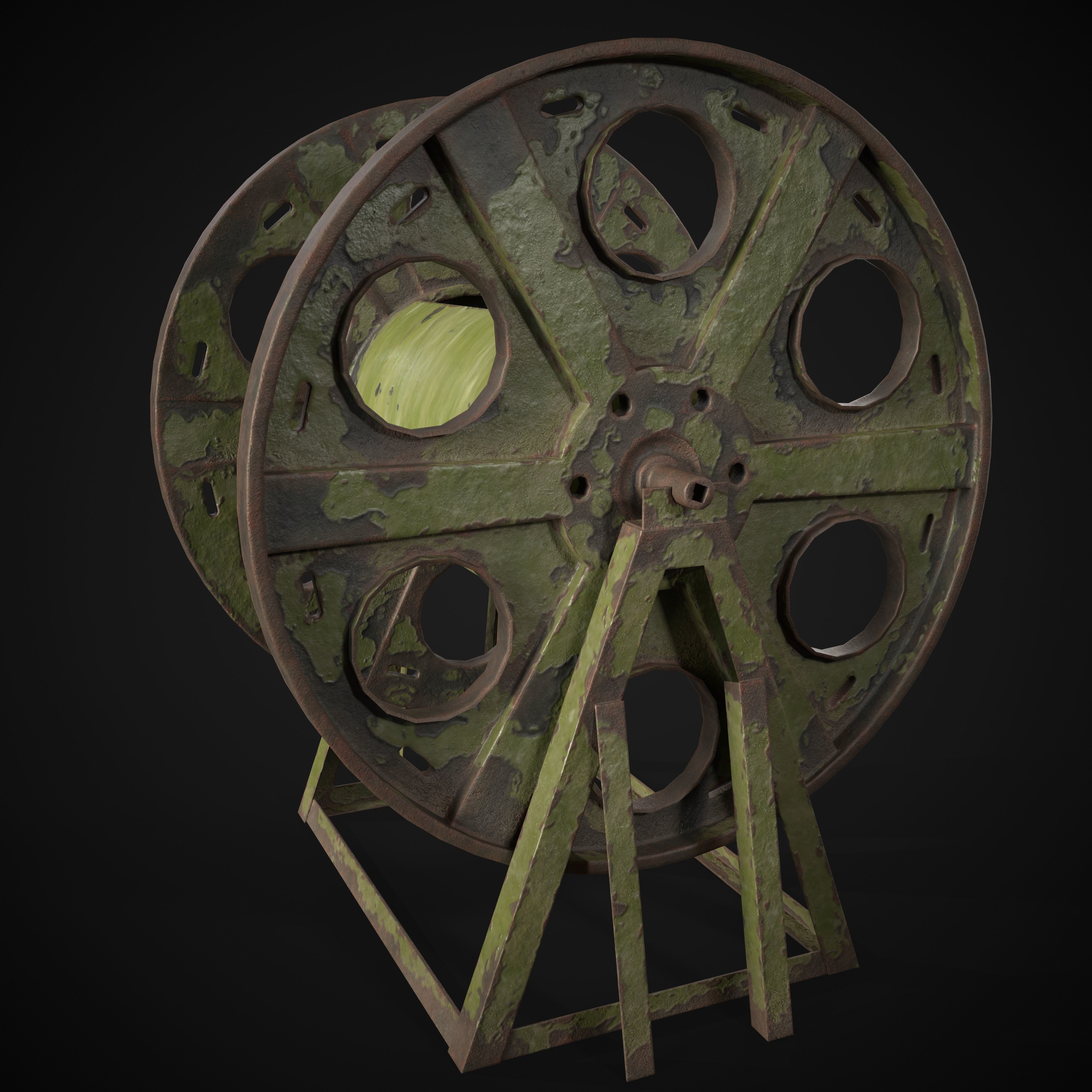 Cable Reel Low-poly 3D model_6