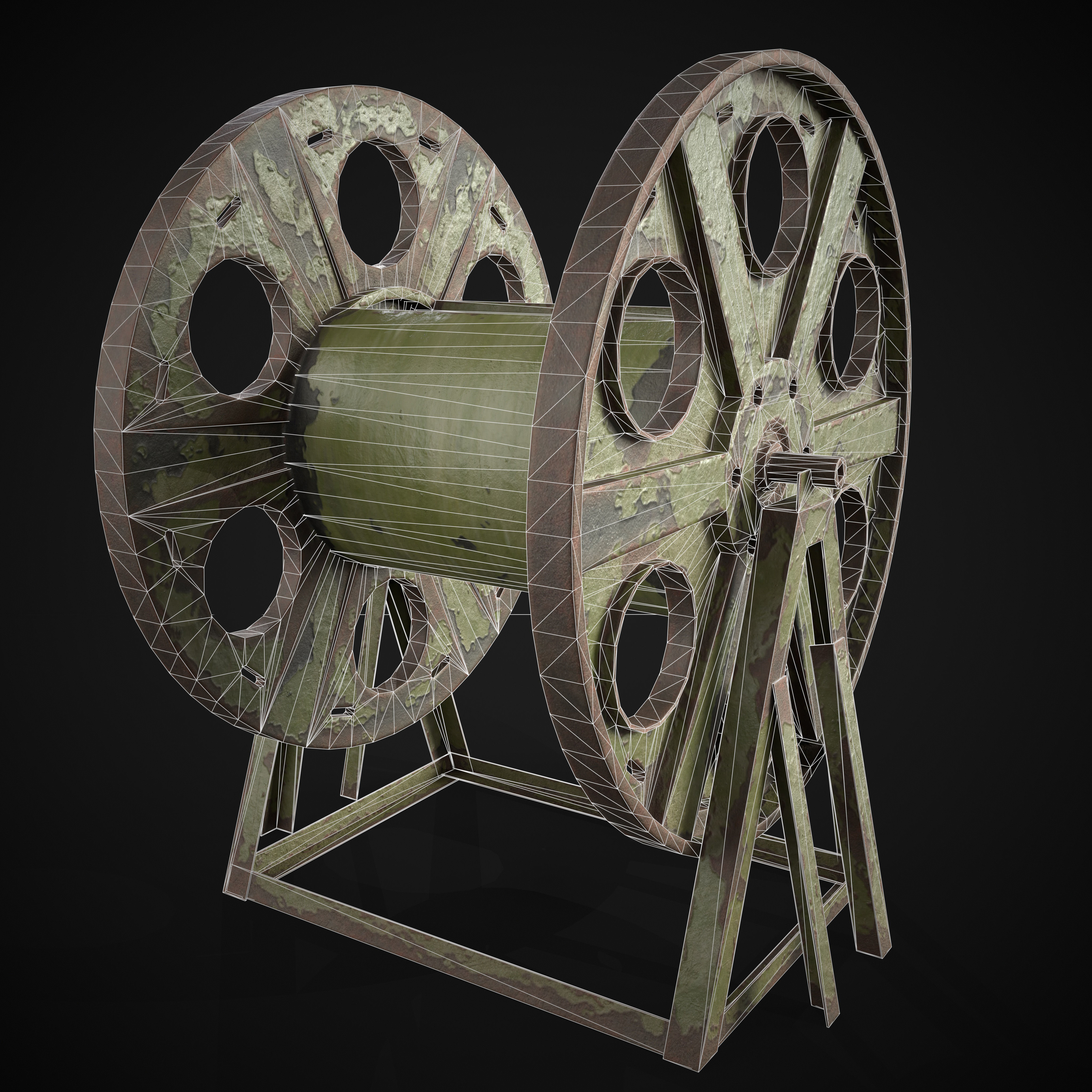 Cable Reel Low-poly 3D model_4