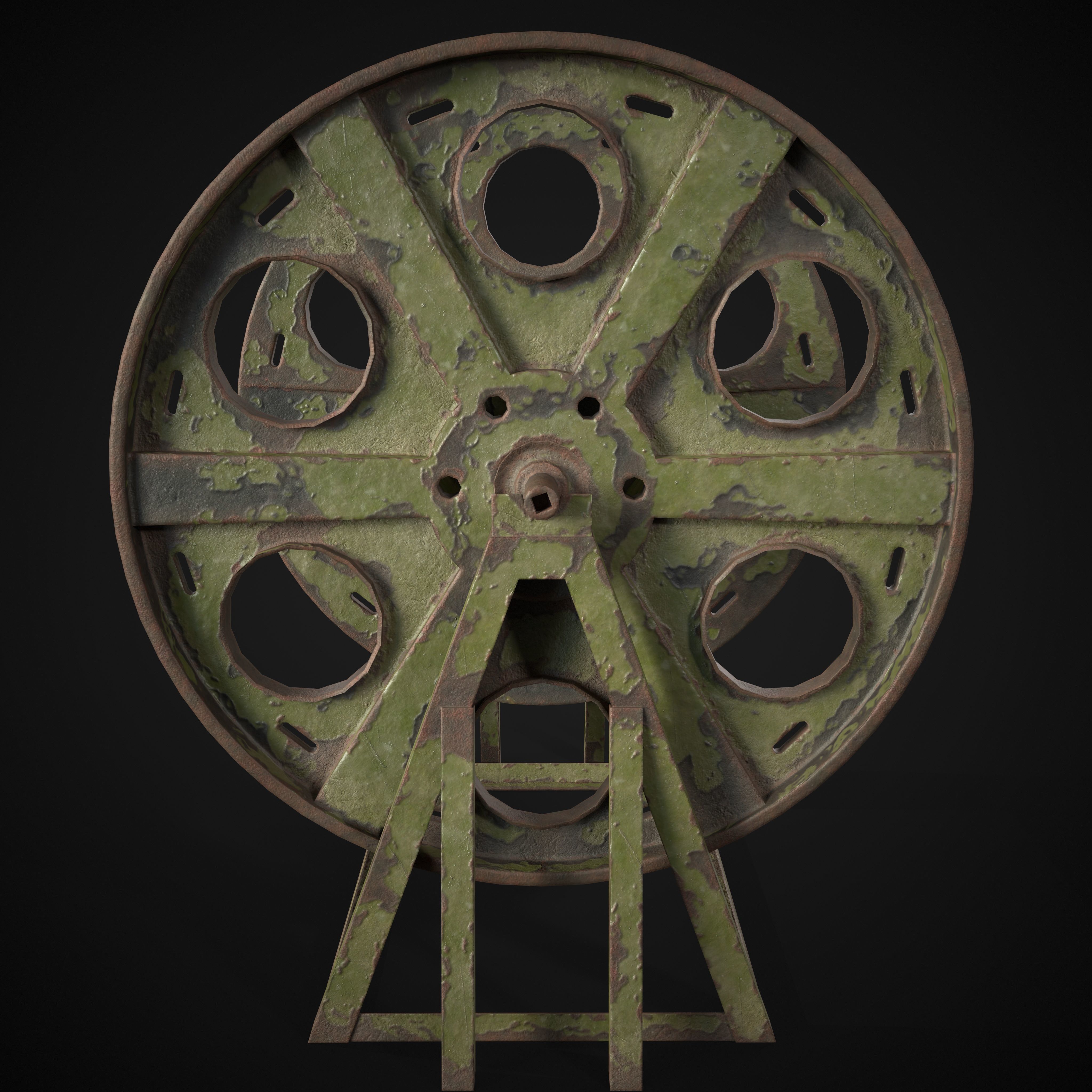 Cable Reel Low-poly 3D model_11