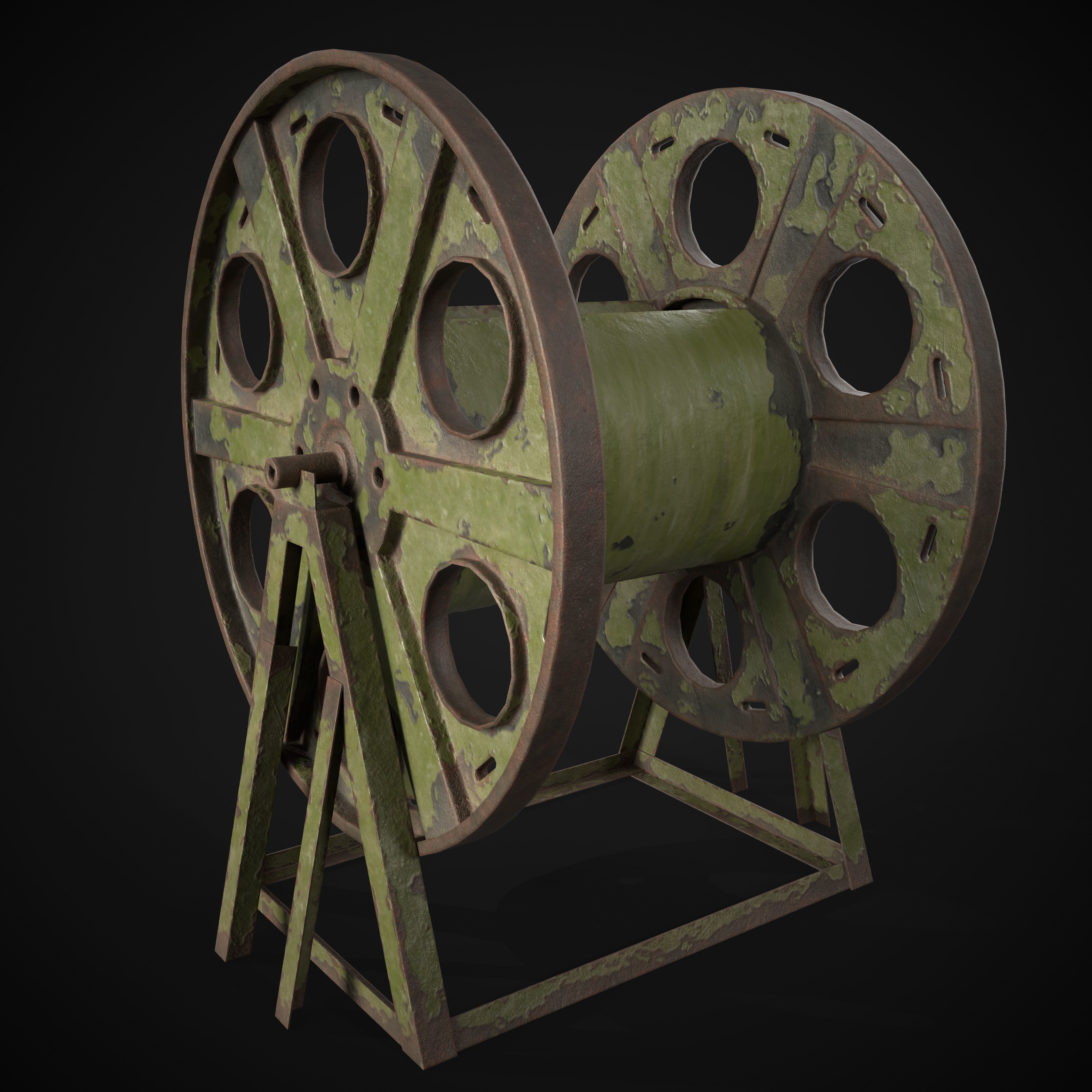 Cable Reel Low-poly 3D model_15