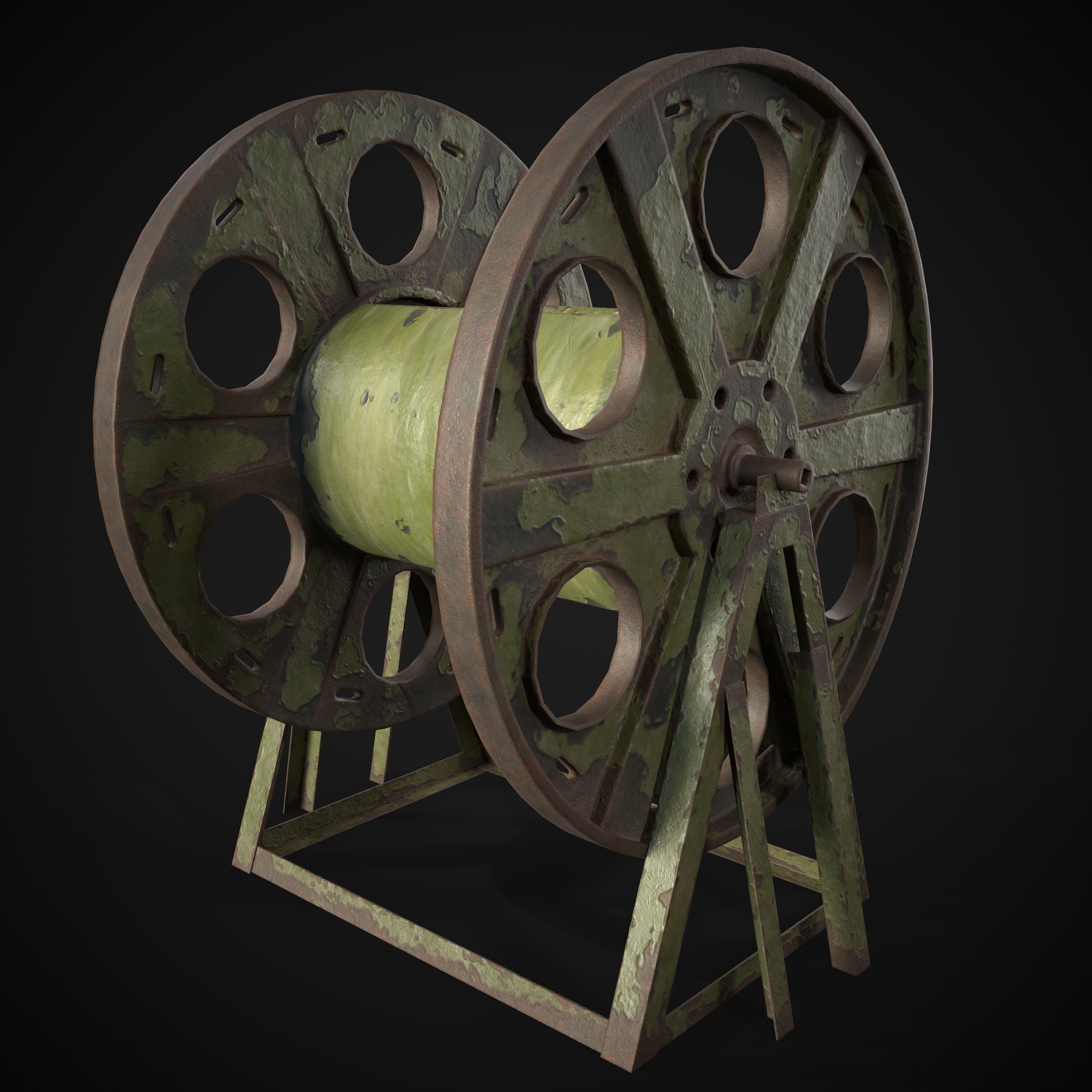 Cable Reel Low-poly 3D model_7