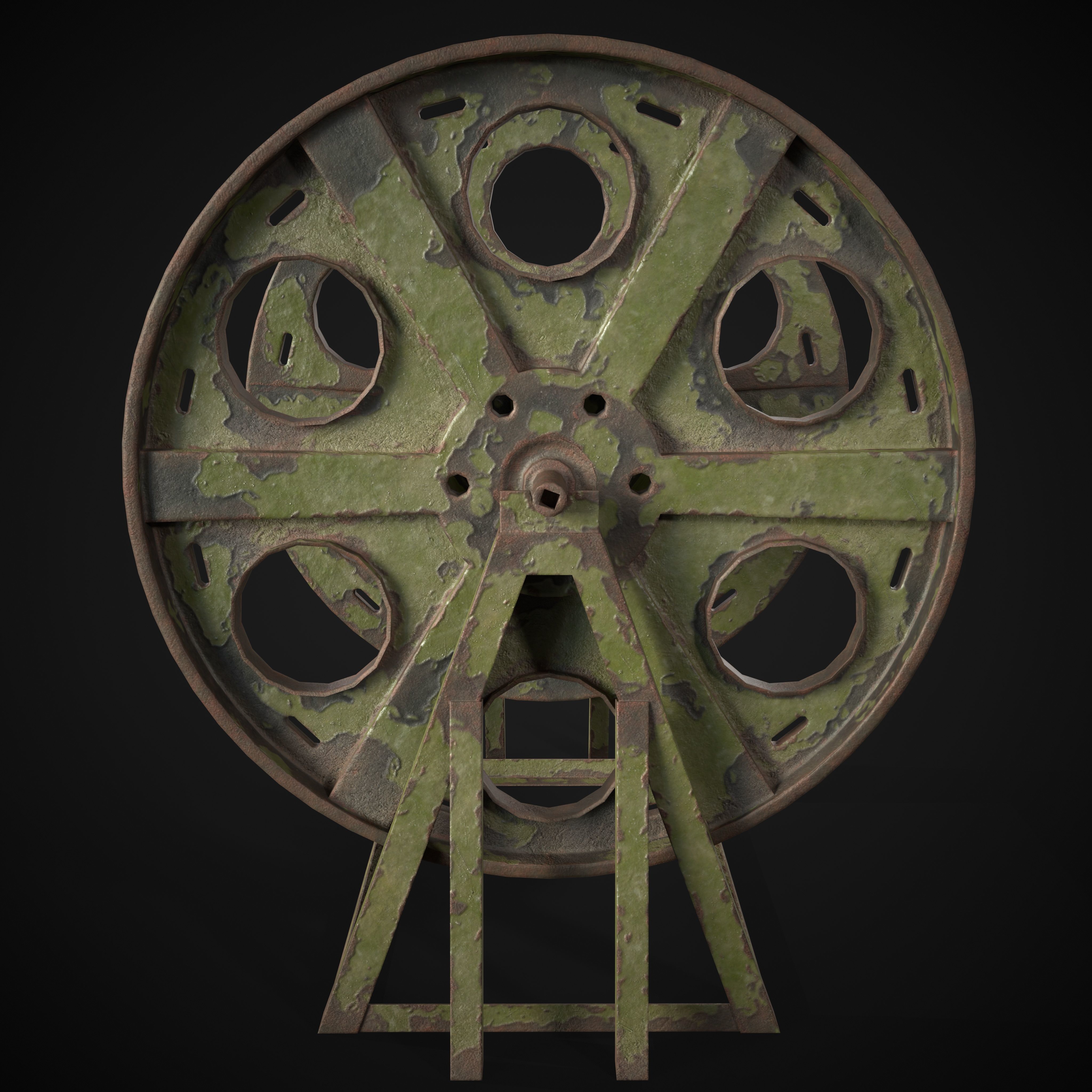 Cable Reel Low-poly 3D model_5