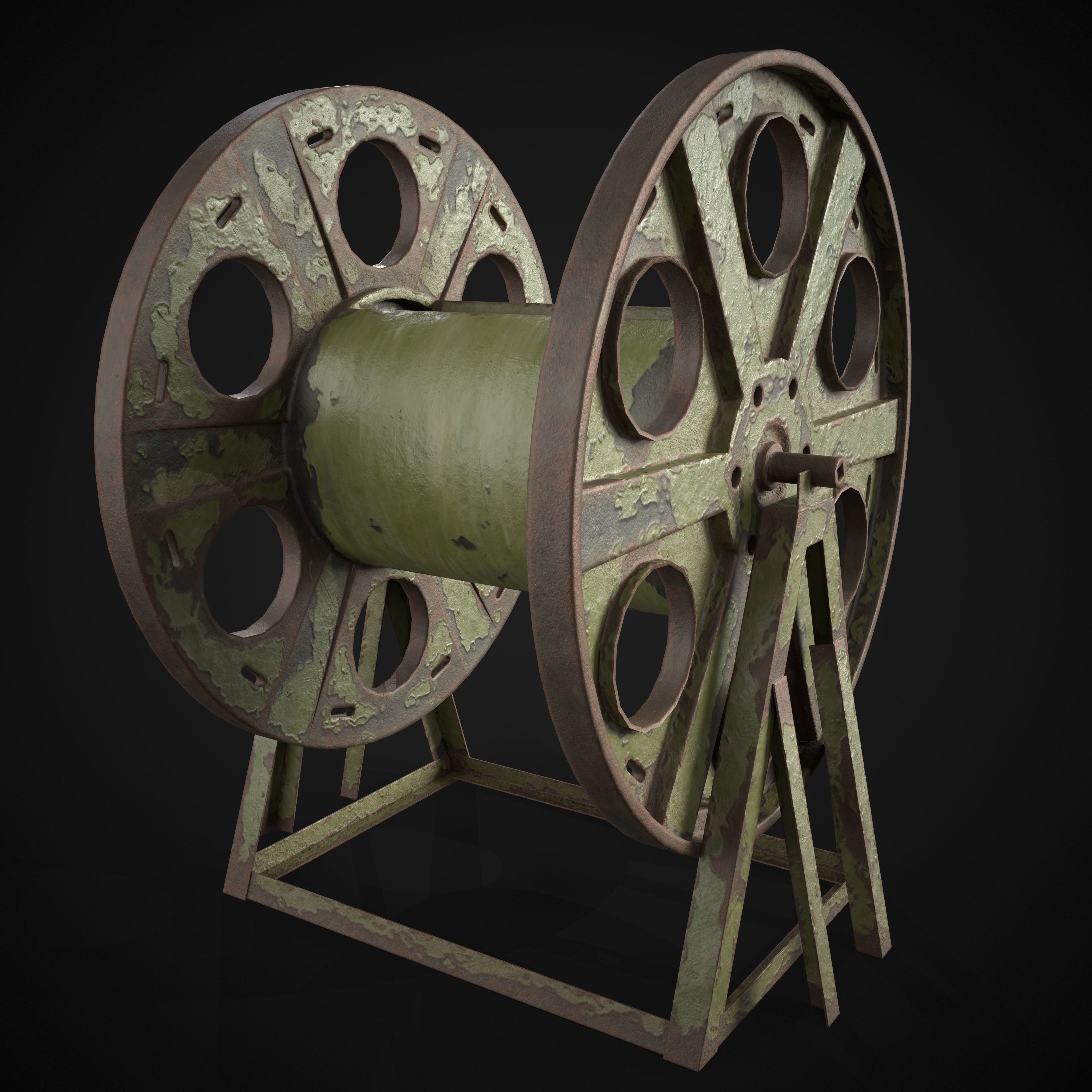 Cable Reel Low-poly 3D model_3
