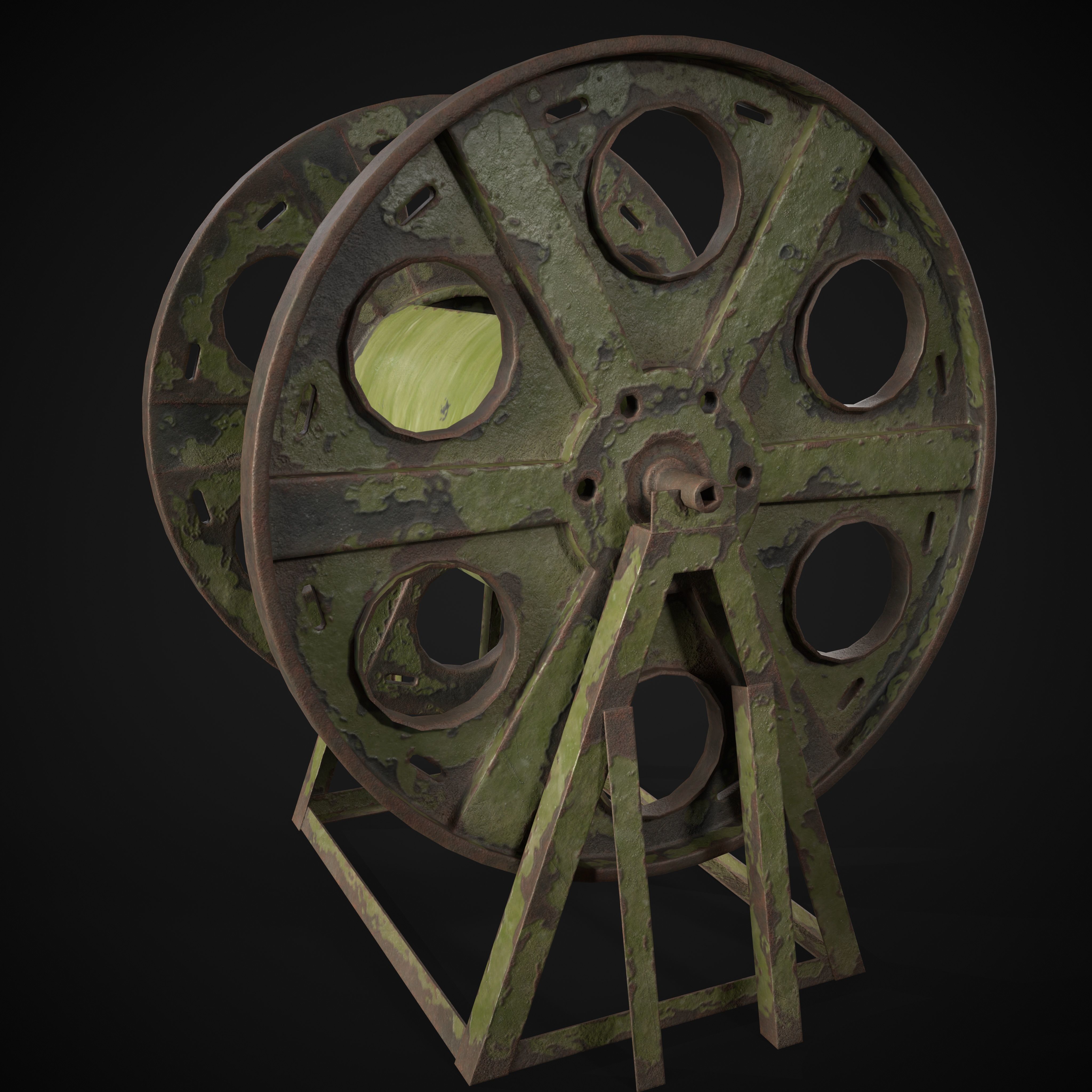 Cable Reel Low-poly 3D model_12