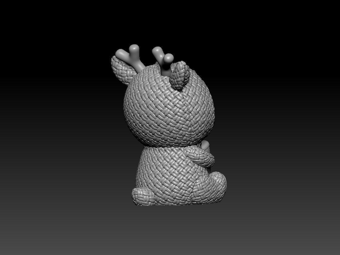 Piggy Plush Toy Animal Deer 3D print model_1