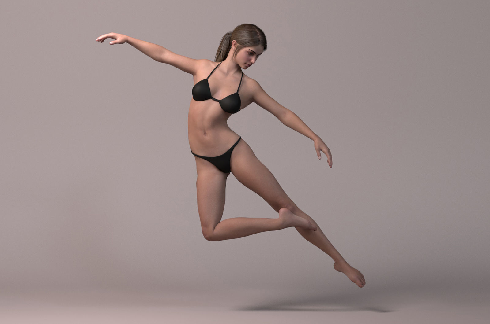 Female Base Model Rig Low-poly 3D model_7