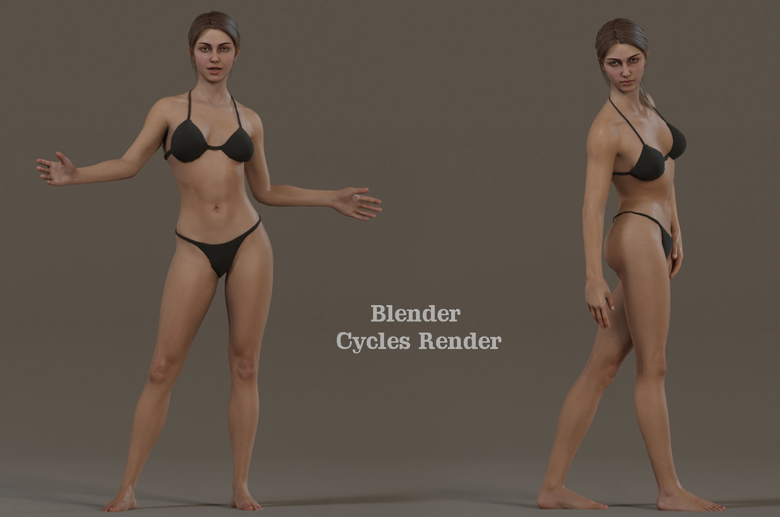 Female Base Model Rig Low-poly 3D model_11
