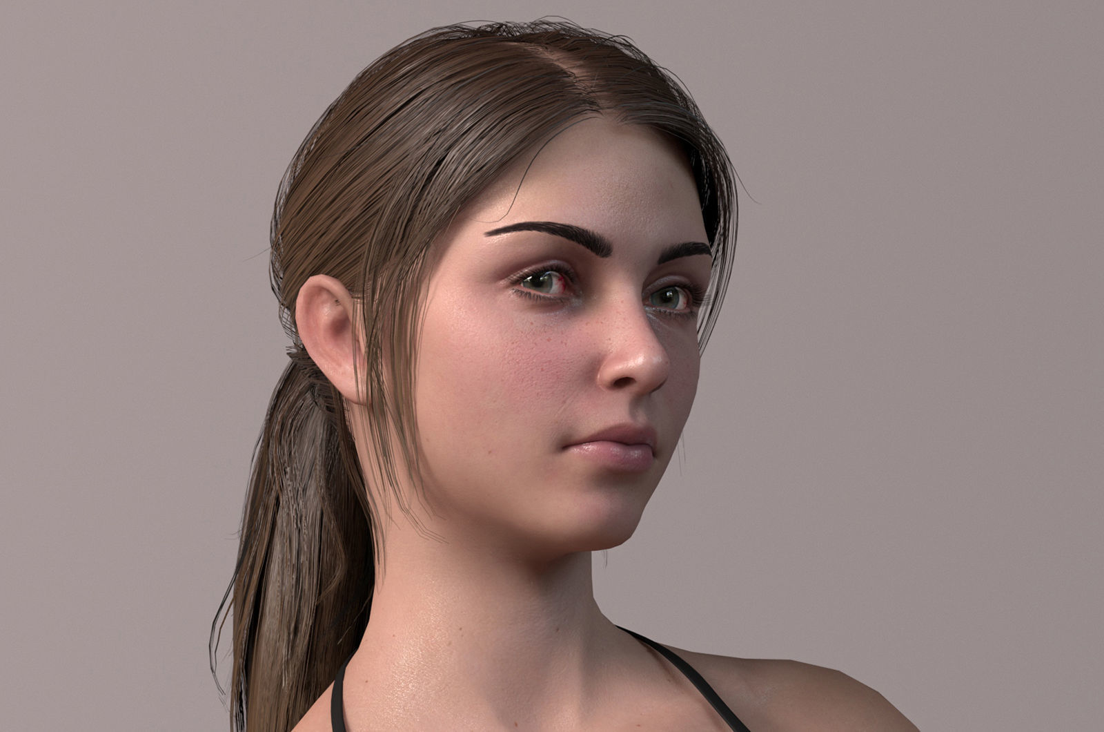 Female Base Model Rig Low-poly 3D model_8