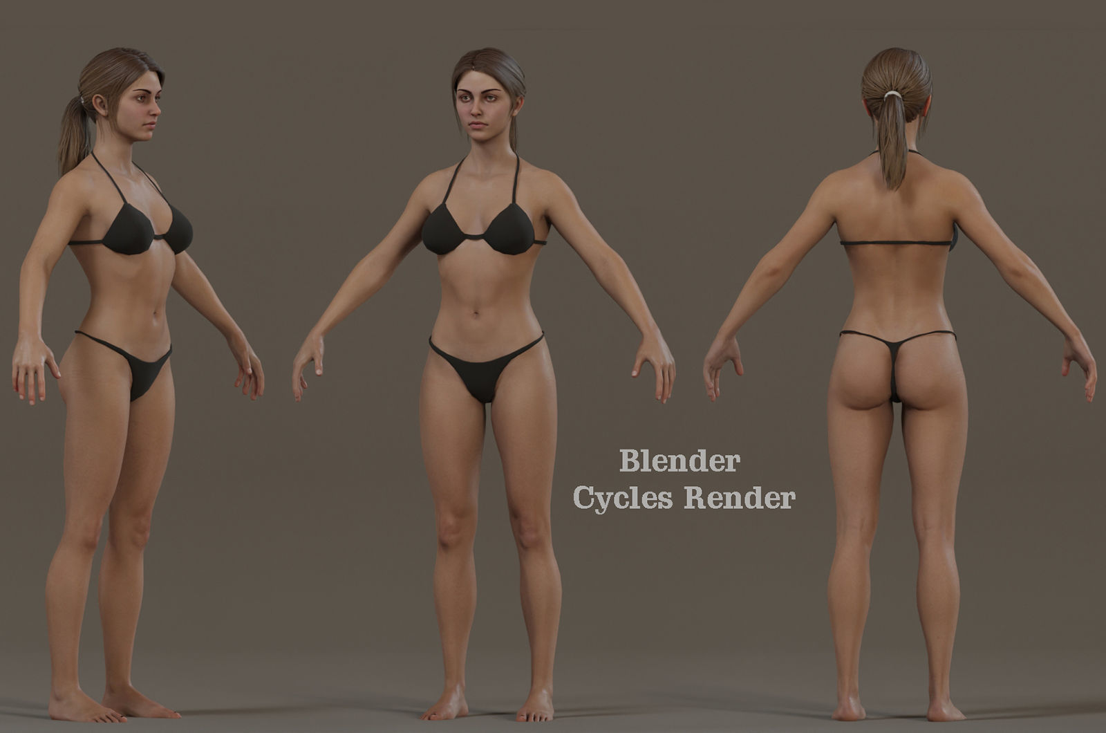 Female Base Model Rig Low-poly 3D model_13