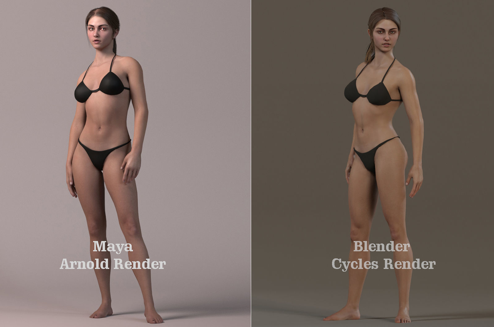 Female Base Model Rig Low-poly 3D model_14