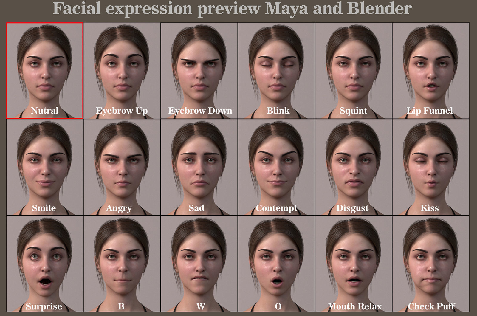 Female Base Model Rig Low-poly 3D model_17