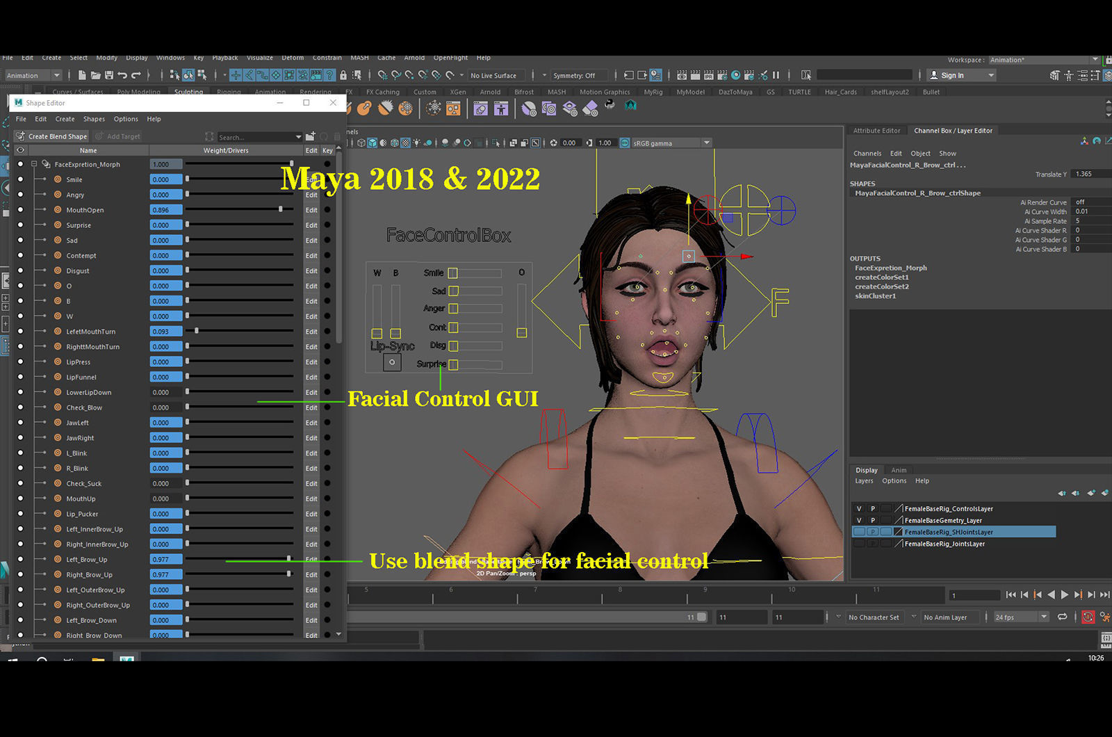 Female Base Model Rig Low-poly 3D model_21