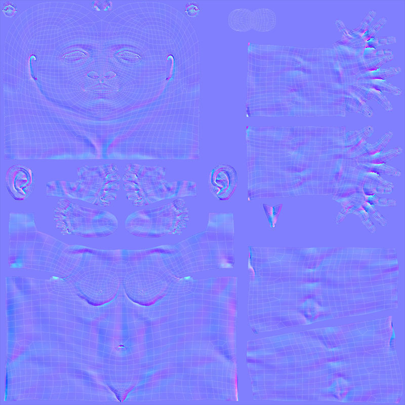 Female Base Model Rig Low-poly 3D model_26