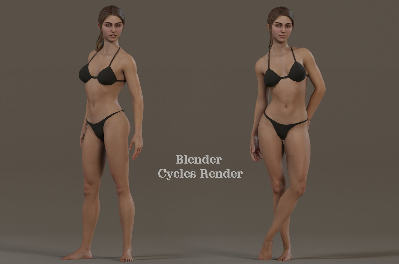 Female Base Model Rig Low-poly 3D model_10